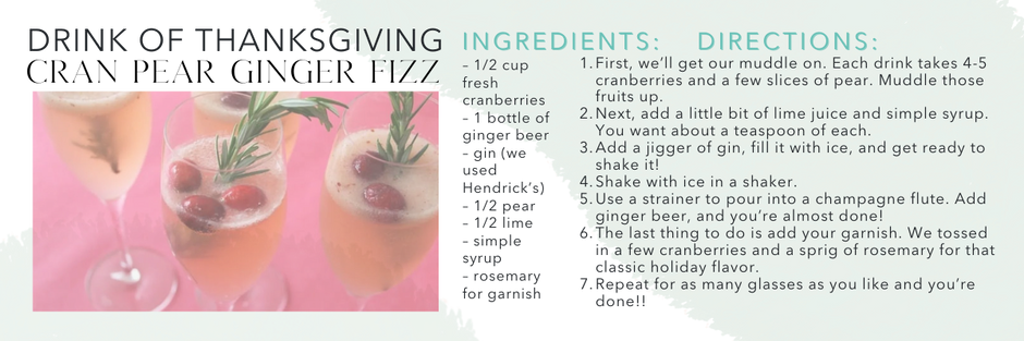 Drink of the Season: Cran Pear Ginger Fizz